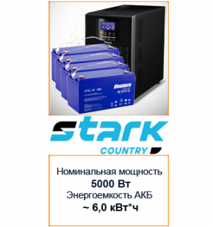 Комплект ИБП Stark Country 5000-online | 60A, 48V + АКБ Ventura GPL 12150
