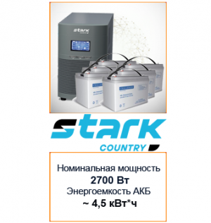 ИБП Stark Country 3000-online комплект с АКБ