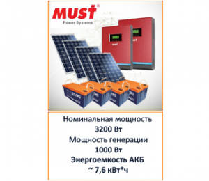 Солнечная электростанция MUST PV 3000-1000-6